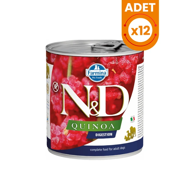 N&D Quinoa Digestion Kuzu Etli Konserve Yaş Köpek Maması - 12 Adet 285 Gr