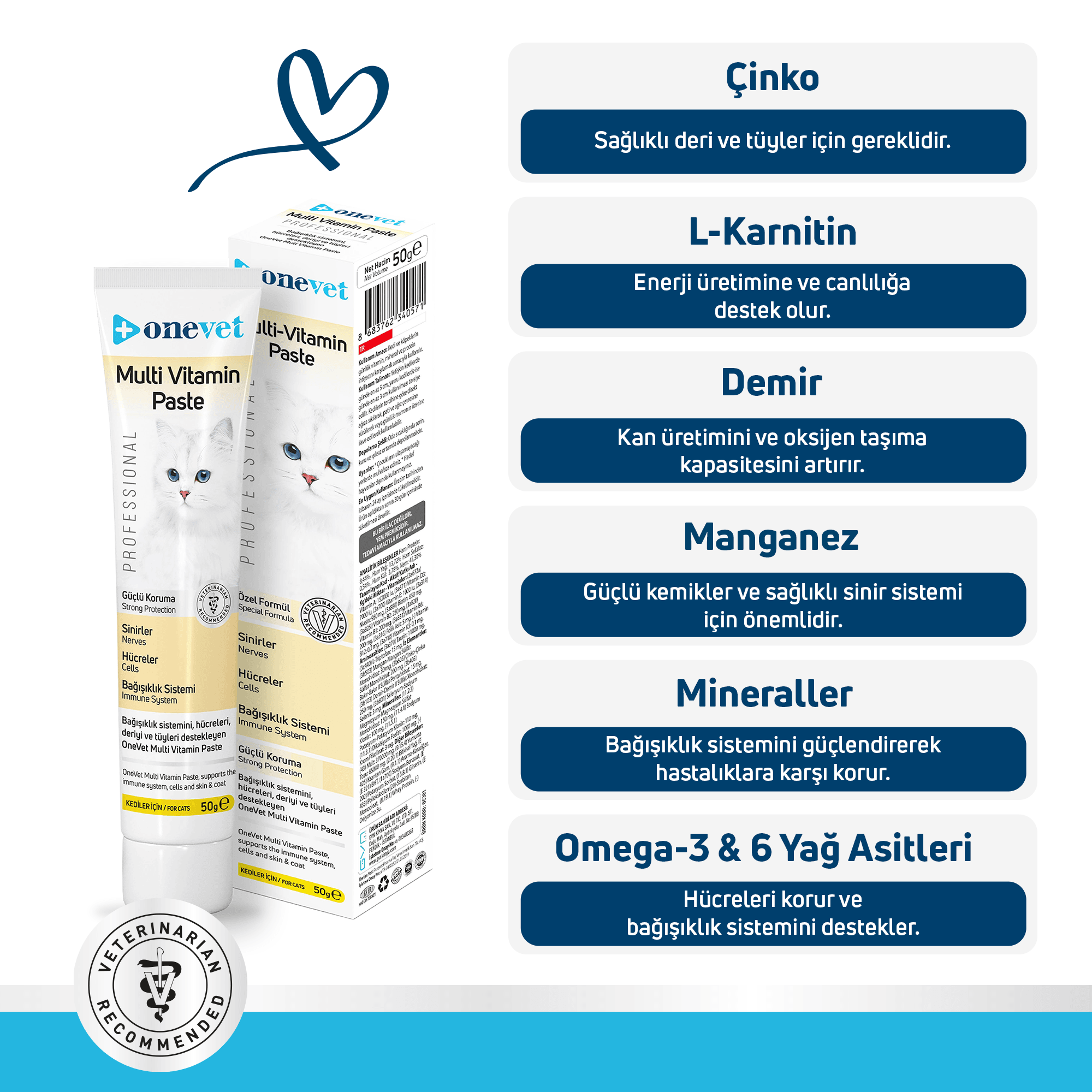 OneVet Multi Vitamin Paste Bağışıklık Destekleyici Kedi Maltı