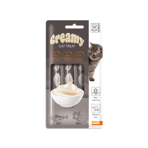 M-Pets Creamy Morina Balıklı ve Sığır Etli Sıvı Kedi Ödülü