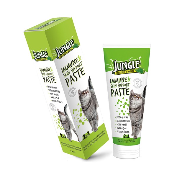 Jungle Immune & Skin Support Bağışıklık Deri Ve Tüy Sağlığı Destekleyeci Kedi Malt Macunu