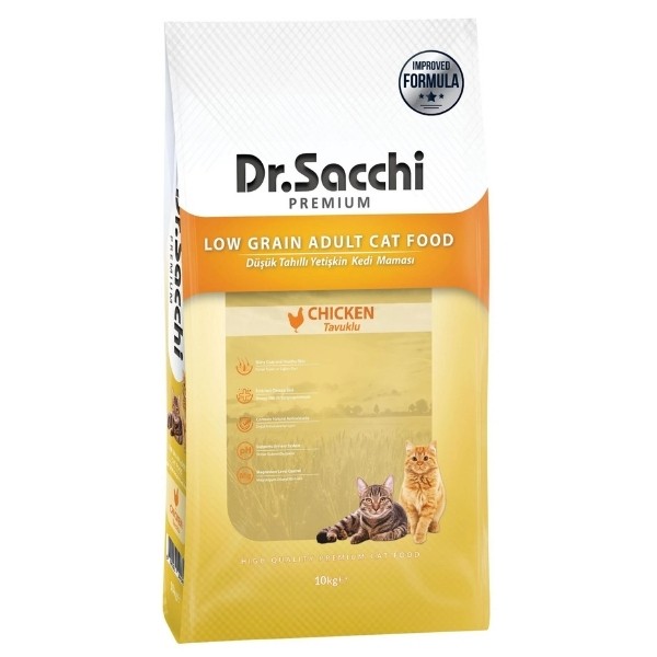 Dr.Sacchi Premium Tavuklu Düşük Tahıllı Yetişkin Kedi Maması