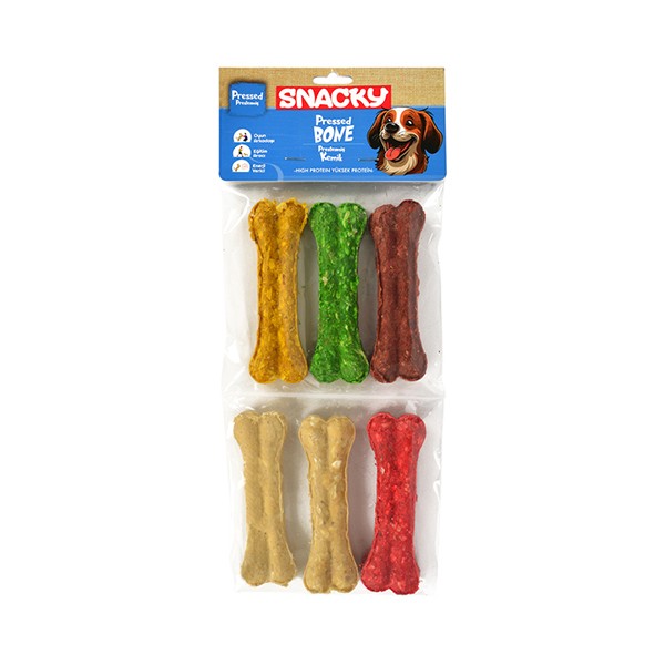 Snacky Munchy Renkli Press Köpek Çiğneme Kemiği