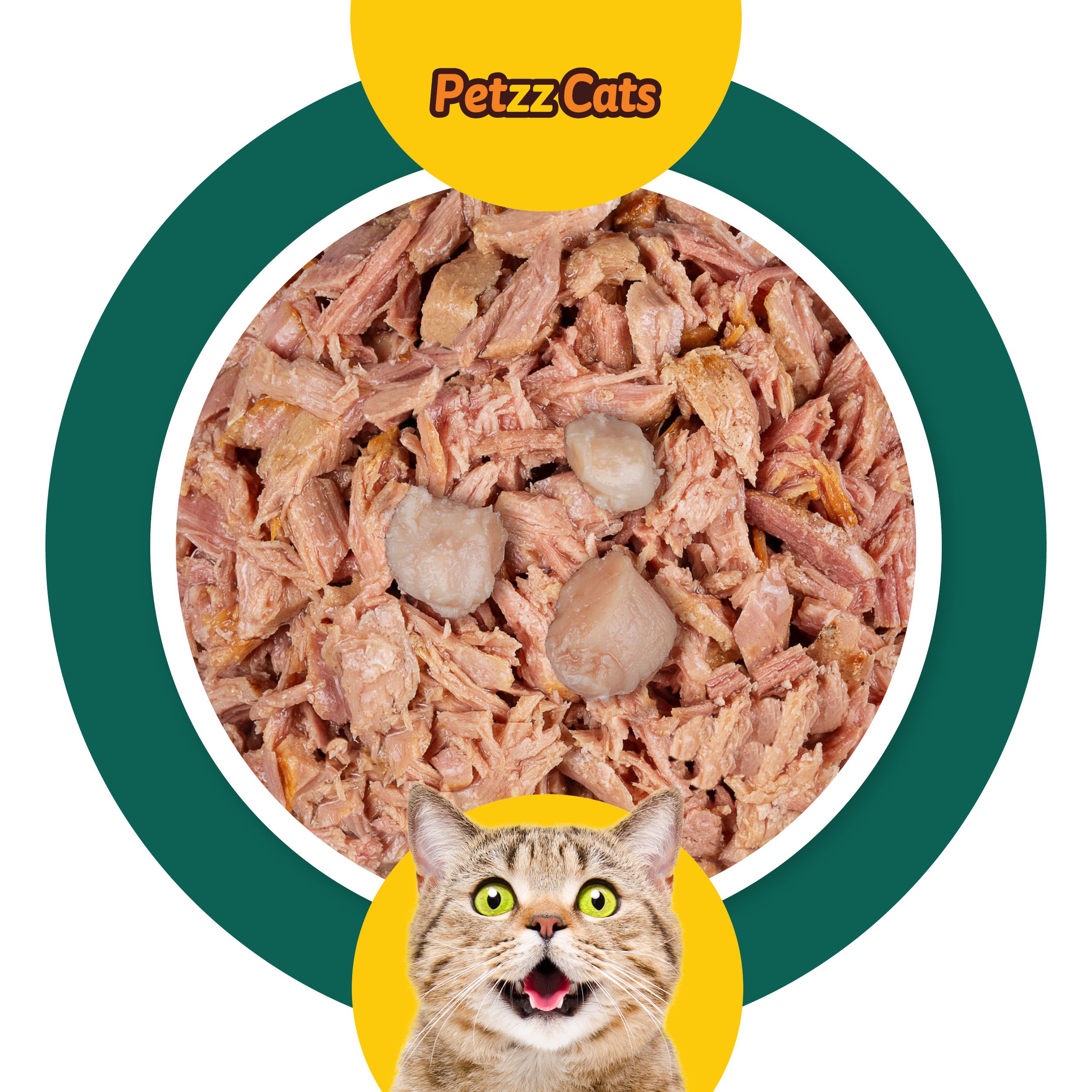 PetzzCats Ton Balığı & Kalamar Konserve Kedi Maması