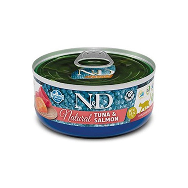 N&D Natural Tuna Balıklı ve Somonlu Konserve Yaş Kedi Maması