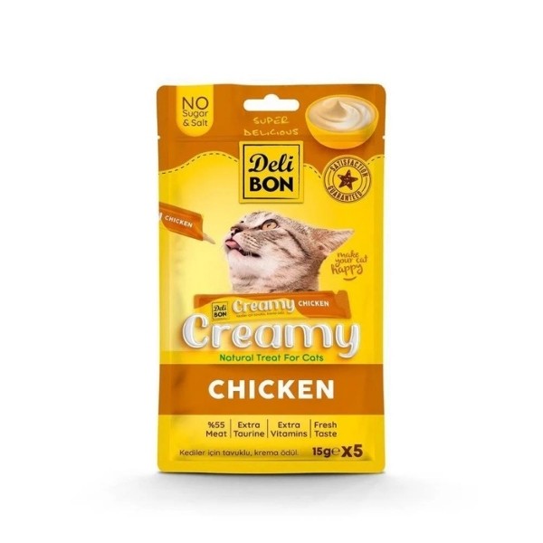 Delibon Creamy Tavuklu Sıvı Kedi Ödül Maması