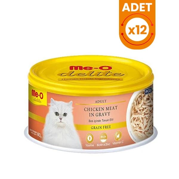 Meo Delite Tahılsız Soslu Tavuk Etli Yetişkin Konserve Kedi Maması