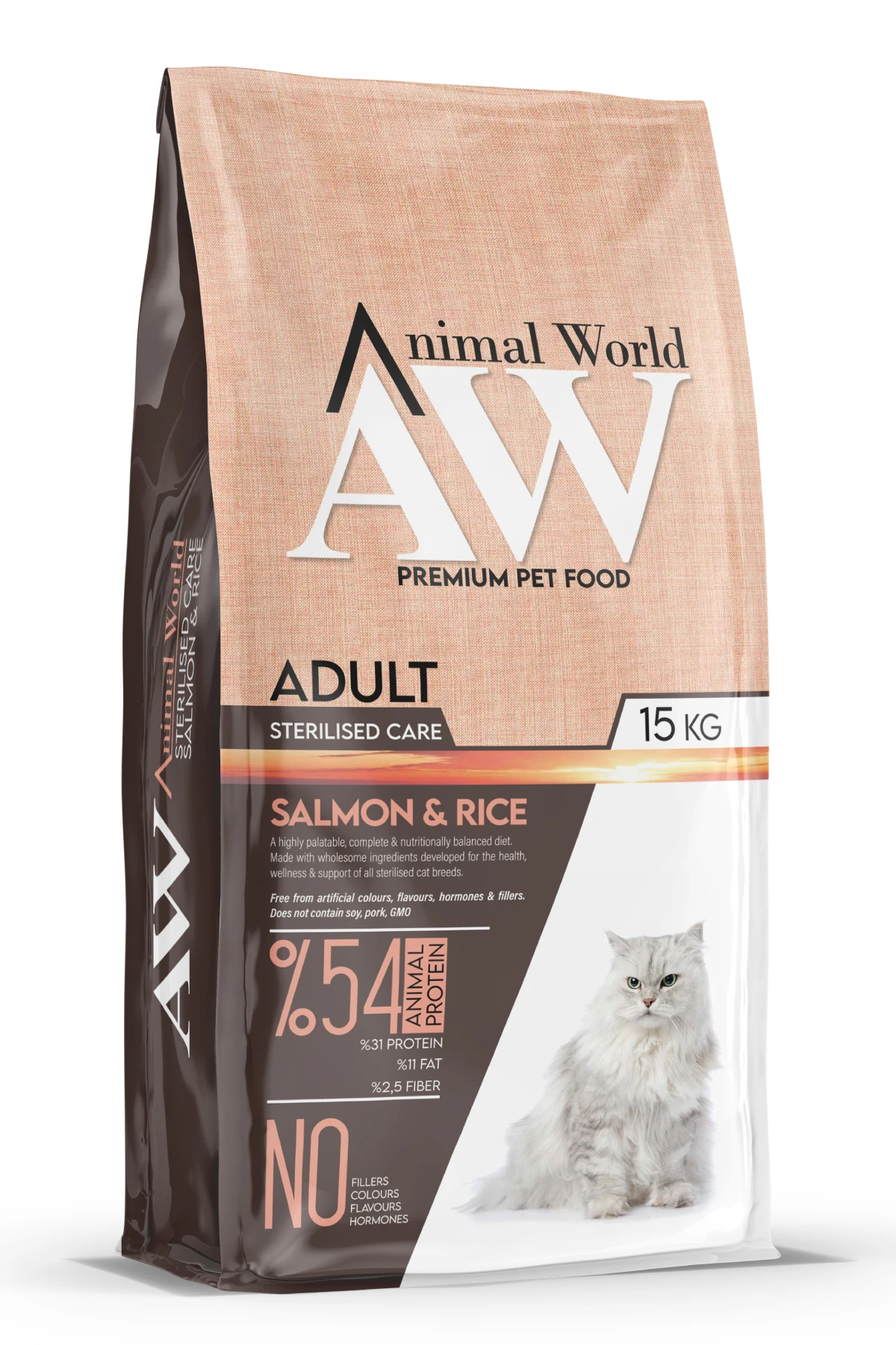 Animal World Sterilised Somonlu Kısırlaştırılmış Kedi Maması - 15 Kg