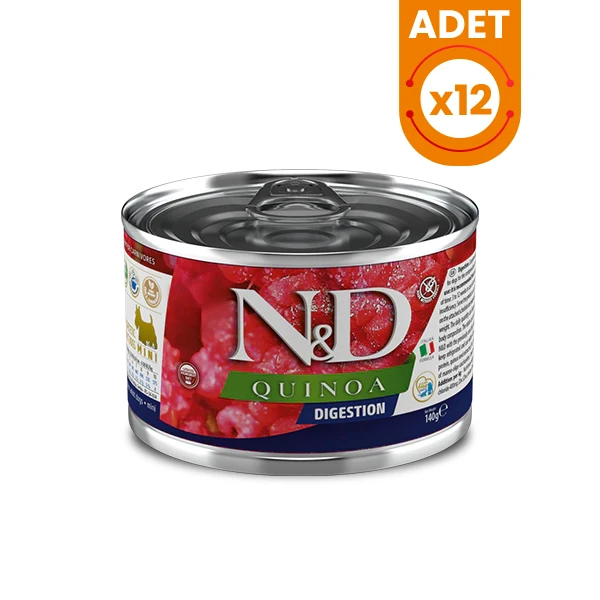 N&D Quinoa Digestion Kuzu Etli Konserve Yaş Köpek Maması - 12 Adet 140 Gr