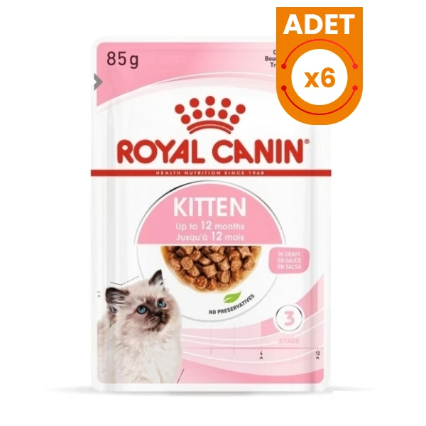 Royal Canin Kitten Gravy Pouch Yavru Konserve Kedi Maması - 85 Gr 6 Adet