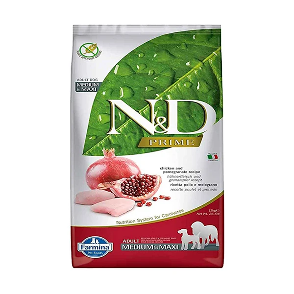 N&D Prime Tavuklu Orta ve Büyük Irk Tahılsız Yetişkin Köpek Maması - 12 Kg