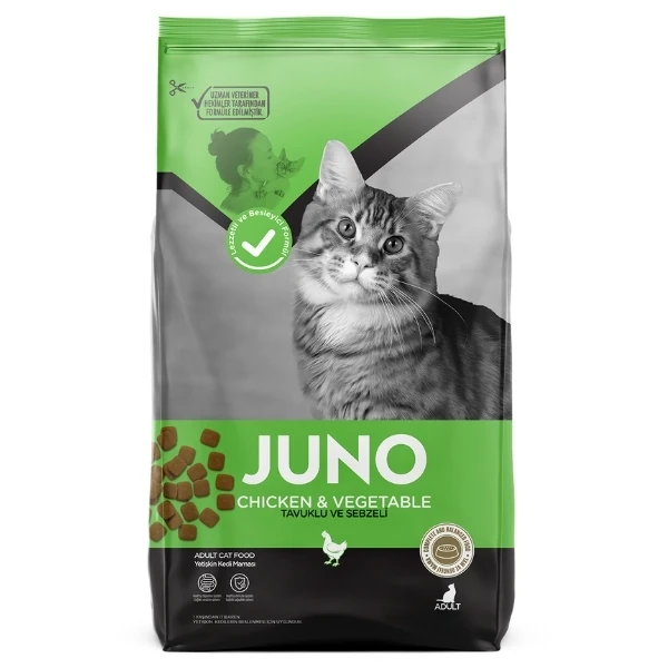 Juno Tavuklu ve Sebzeli Yetişkin Kedi Maması