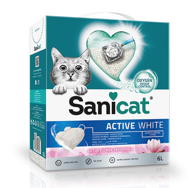 Sanicat Active White Lotus Çiçeği Kokulu Doğal Kedi Kumu