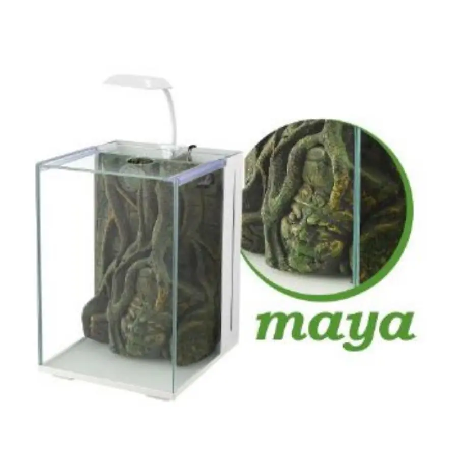 Nubios Maya Dekorlu Nano Akvaryum Beyaz