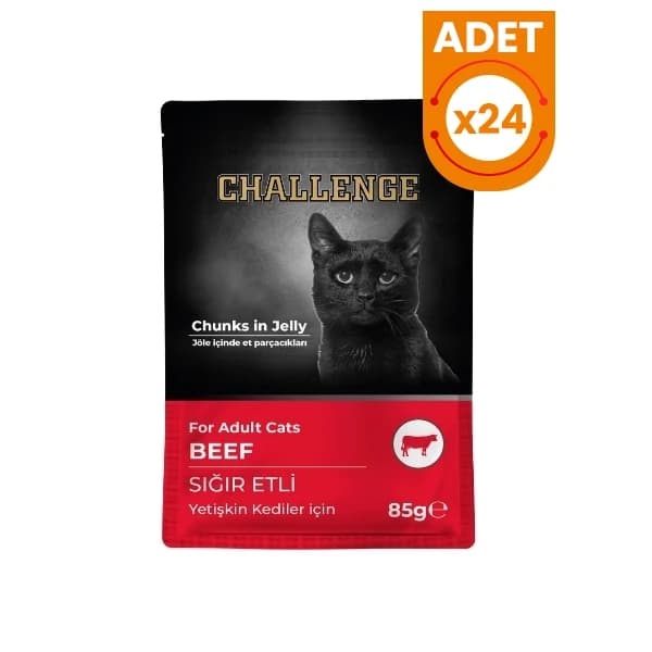 Challenge Sığır Etli Pouch Yetişkin Konserve Kedi Maması