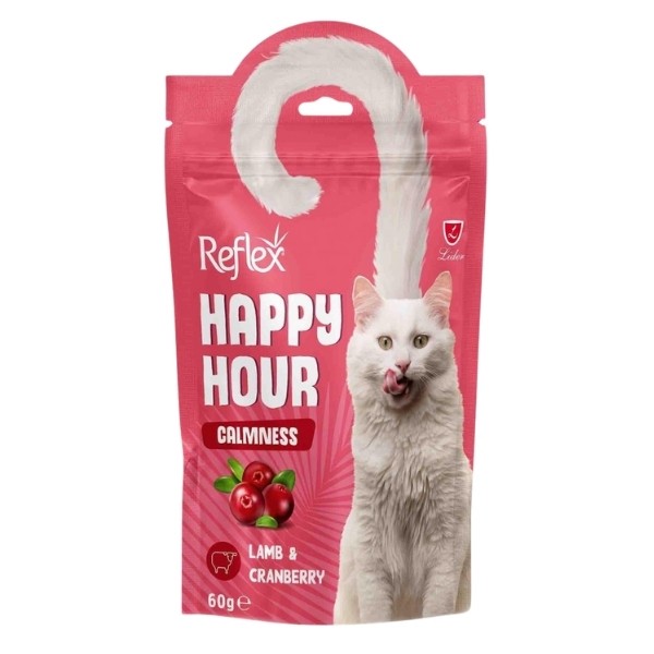 Reflex Happy Hour Kuzu Etli ve Kızılcıklı Sakinleşmeyi Destekliyici Kedi Ödülü