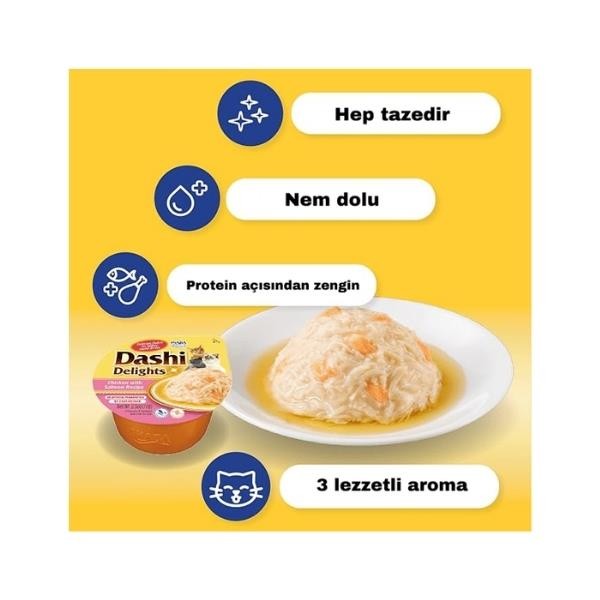 Inaba Ciao Dashi Delights Tavuklu Ton ve Somon Balıklı Kedi Çorbası