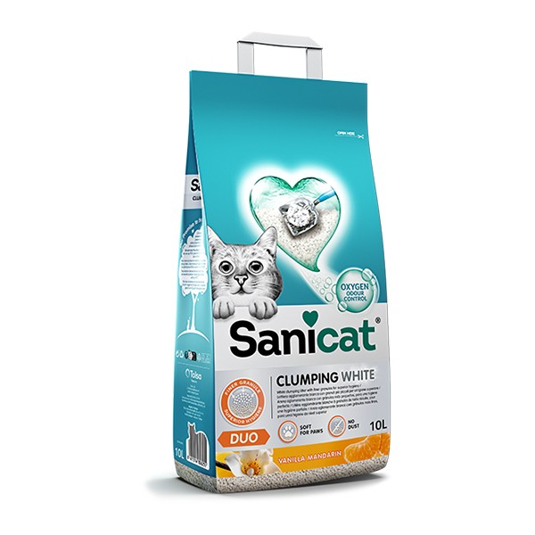 Sanicat Duo Vanilya ve Mandalina Kokulu Topaklaşan Kedi Kumu