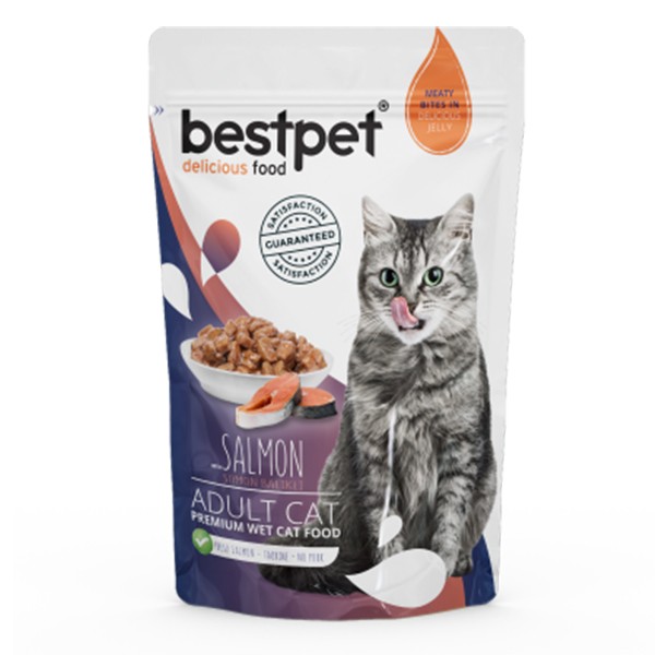 BestPet Adult Jelly Pouch Somonlu Yaş Kedi Maması