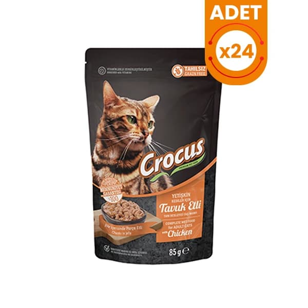 Crocus Tahılsız Pouch Jöleli Tavuklu Yetişkin Konserve Kedi Maması