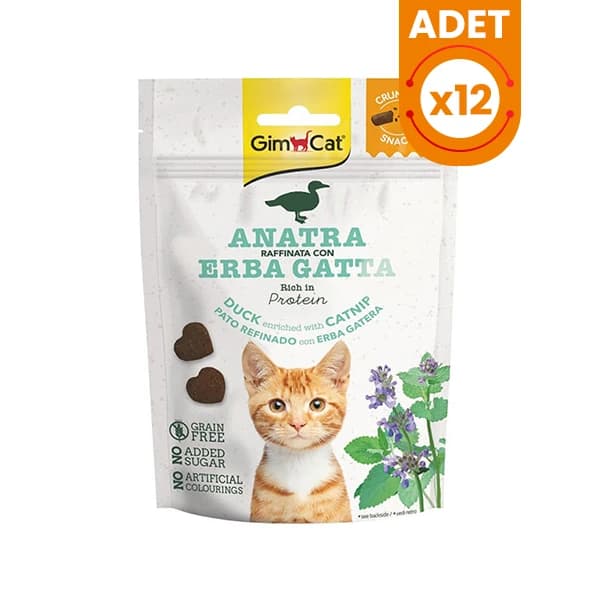 Gimcat Tahılsız Ördek ve Kedi Otlu Kedi Ödül Bisküvisi