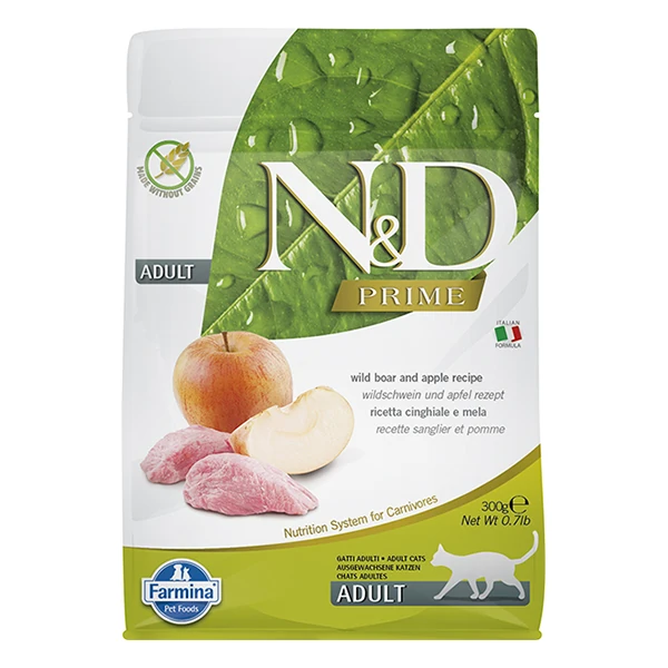 N&D Prime Domuzlu ve Elmalı Yetişkin Kedi Maması - 300 Gr