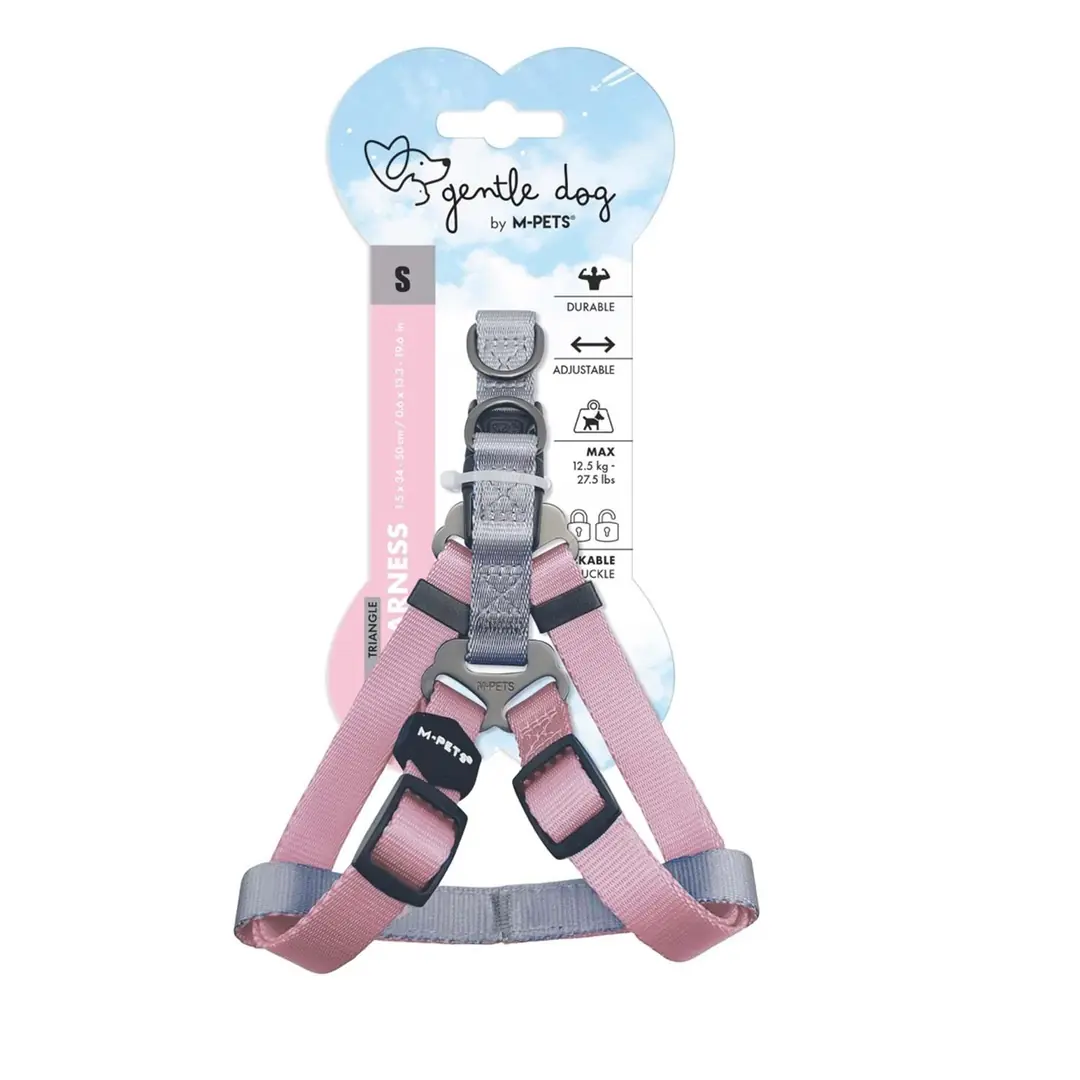 M-Pets Gentle Triangle Köpek Göğüs Tasması Pembe S