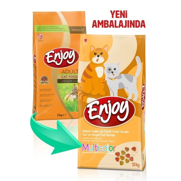 Enjoy Multi Color Tavuklu Yetişkin Kedi Maması