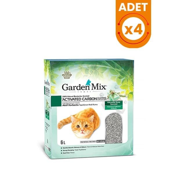 Garden Mix Bentonit Aktif Karbon Marsilya Sabun Kokulu Kedi Kumu