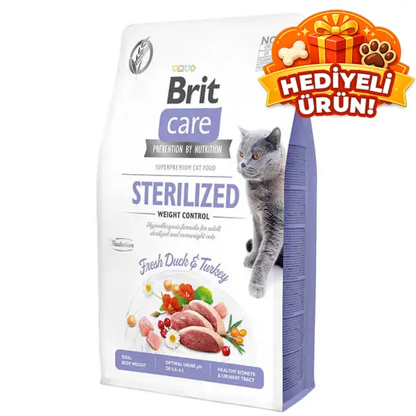 Brit Care Hipoalerjenik Sterilized Ördek ve Hindili Tahılsız Kısırlaştırılmış Kedi Maması