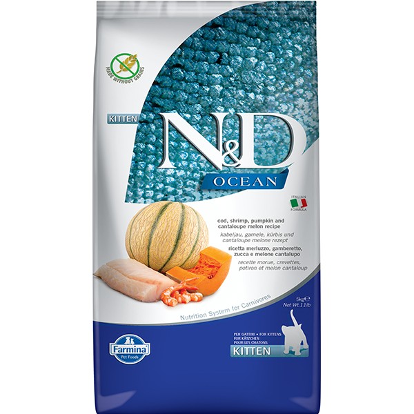 N&D Ocean Morina Balık Karides ve Kavunlu Yavru Kedi Maması
