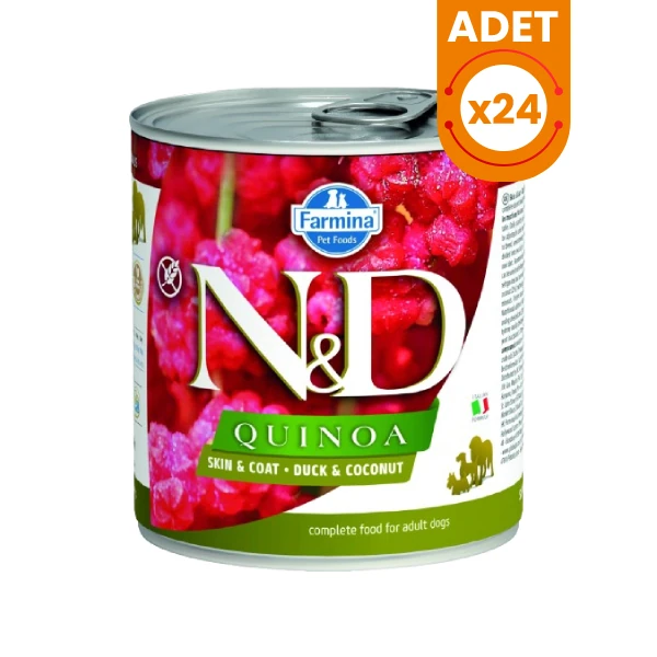 N&D Quinoa Ördekli ve Hindistan Cevizli Konserve Yaş Köpek Maması - 24 Adet 285 Gr
