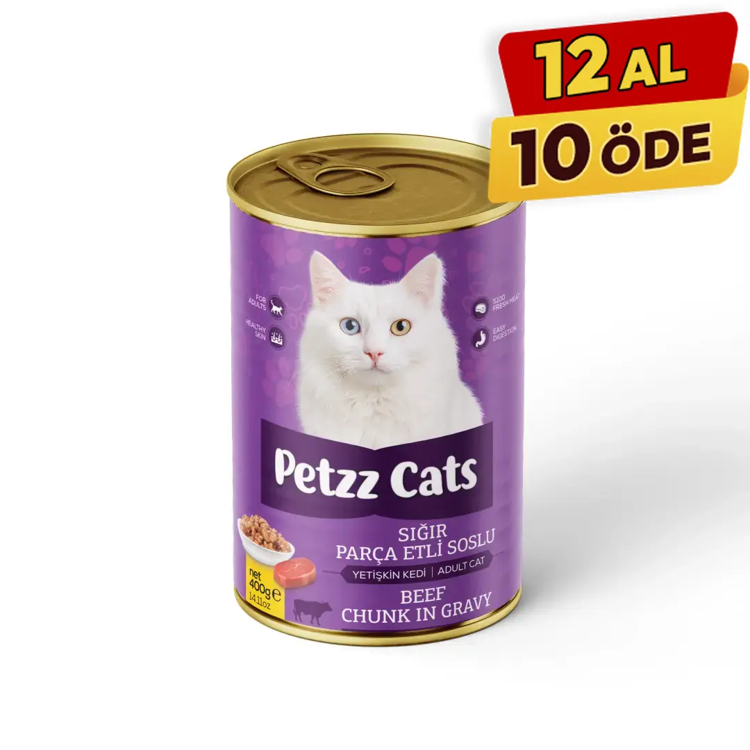 PetzzCats Sığır Etli Yetişkin Kedi Konservesi
