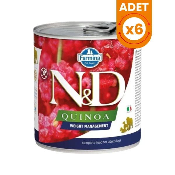 N&D Quinoa Weight Management Kuzu Etli Konserve Yaş Köpek Maması - 6 Adet 285 Gr