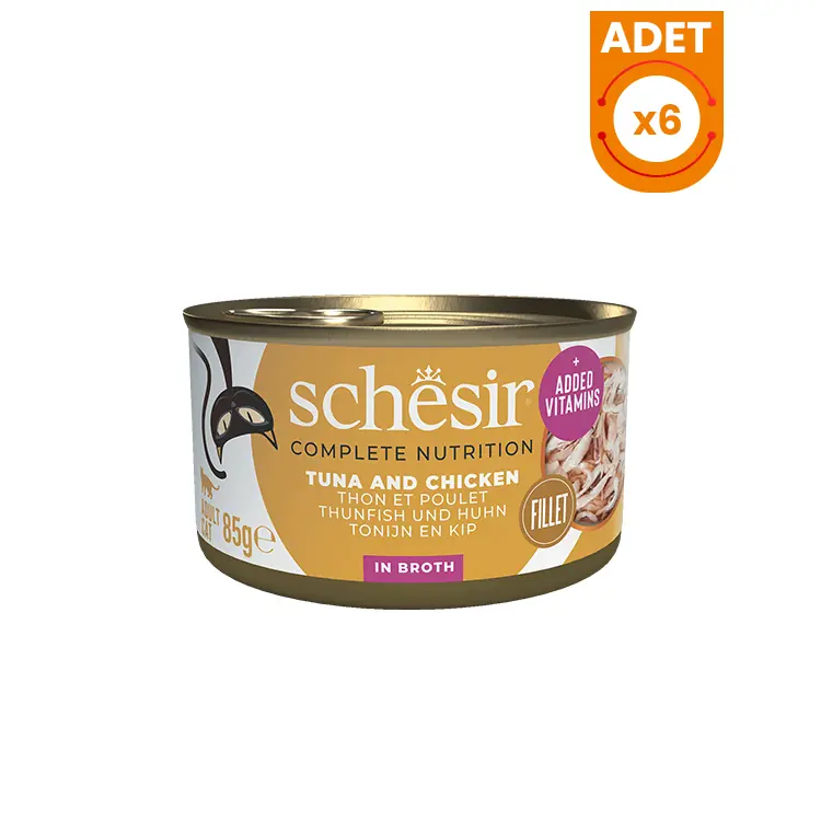 Schesir Ton Balıklı ve Tavuklu Naturel Konserve Kedi Maması