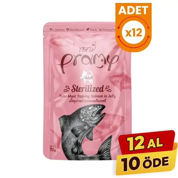 Pramy Sterilized Jöle İçinde Somonlu ve Ton Balıklı Pouch Kısır Konserve Kedi Maması
