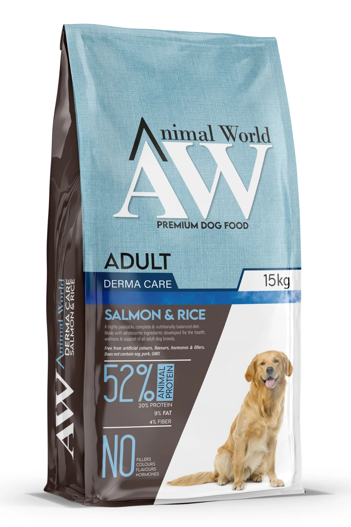 Animal World Derma Care Somonlu ve Pirinçli Yetişkin Köpek Maması - 15 Kg