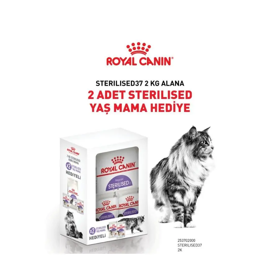 Royal Canin Sterilised Bundle 37 Kısırlaştırılmış Yetişkin Kedi Maması + 2 Adet Sterilised Yaş Mama