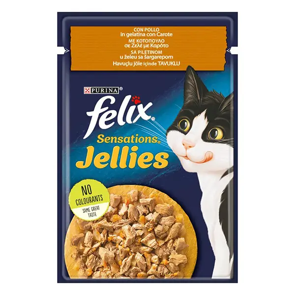 Felix Yetişkin Kedi Maması: Sık Sorulan Sorular ve Cevaplar 7 Felix Sensations Taze Havuçlu Jöle İçerisinde Tavuklu Yetişkin Yaş Kedi Maması