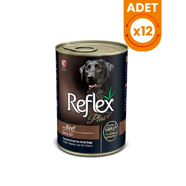 Reflex Plus Beef Dana Etli Konserve Yetişkin Köpek Maması - 12 Adet 400 Gr