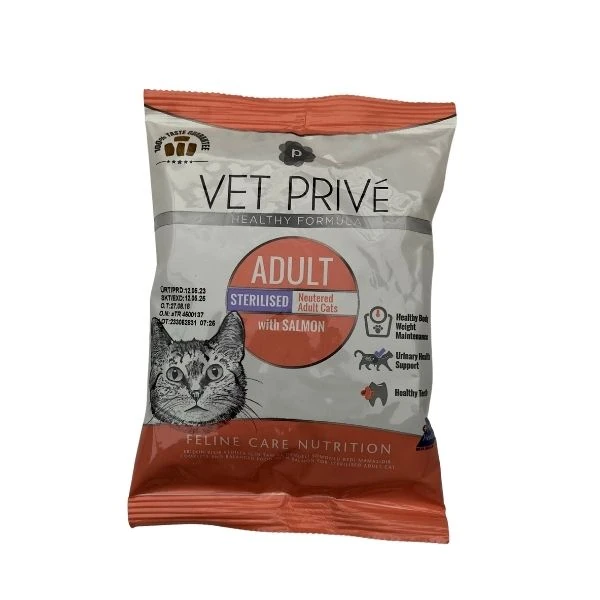 Vet Prive Somonlu Kısırlaştırılmış Yetişkin Kedi Maması Tester - 100 Gr