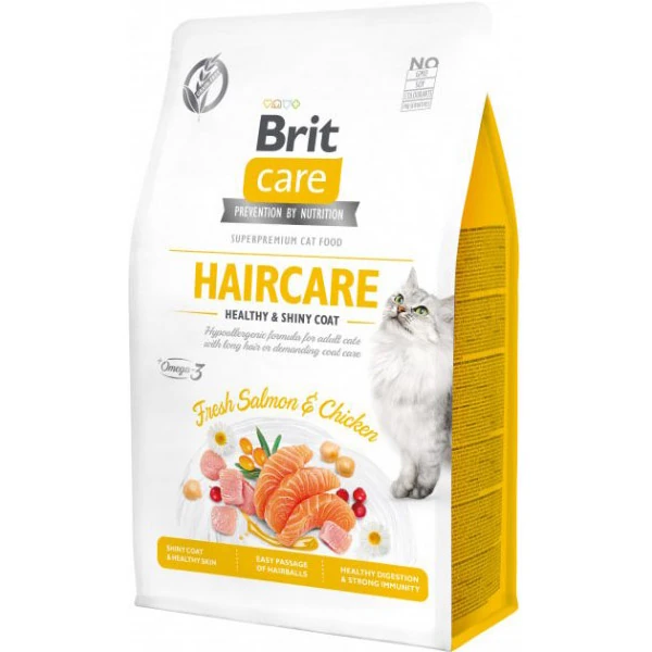 Brit Care Hipoalerjenik Haircare Tavuk ve Somonlu Tahılsız Kedi Maması - 400 Gr