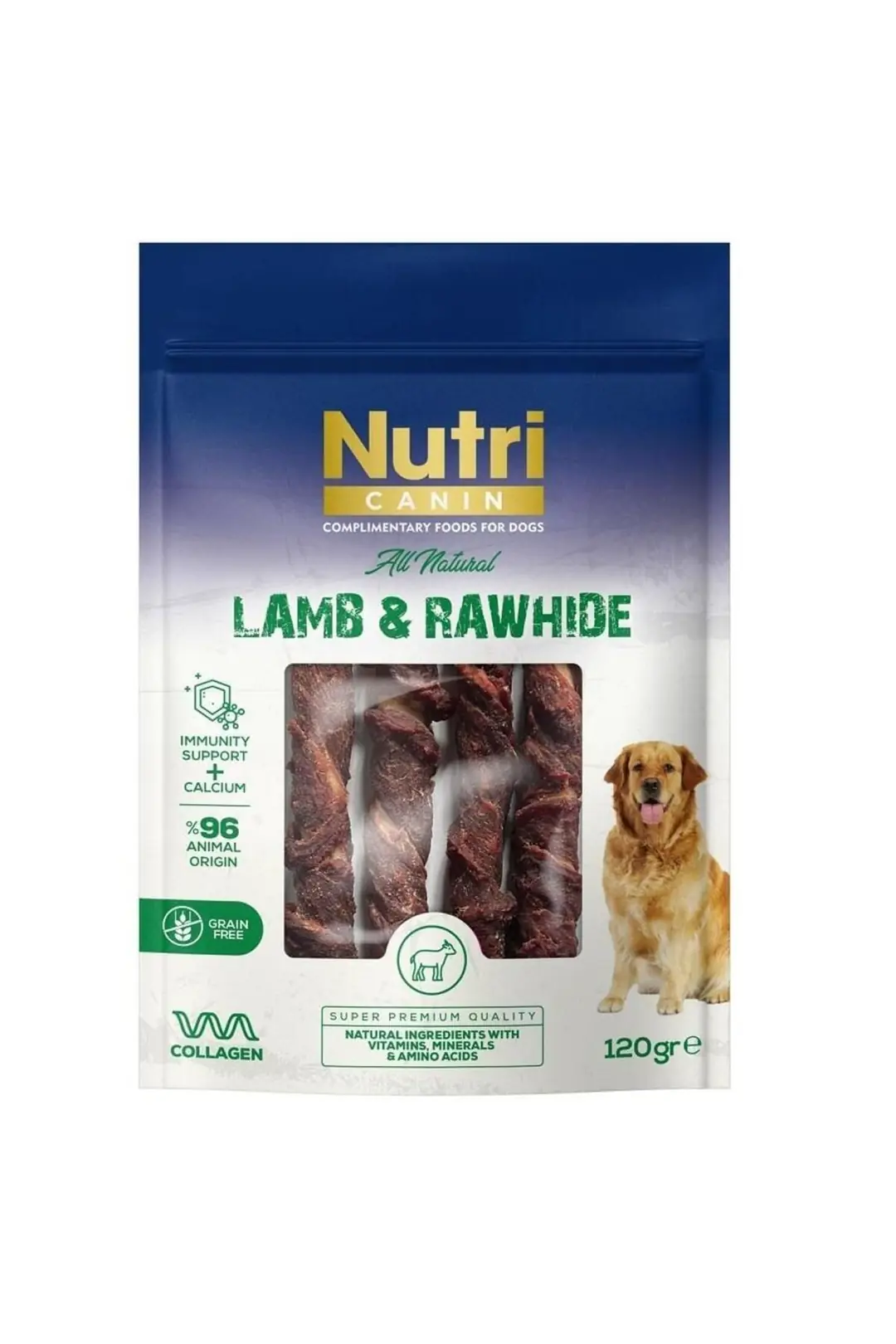 Nutri Canin Rawhide Kuzu Eti Sargılı Kemik Köpek Ödülü