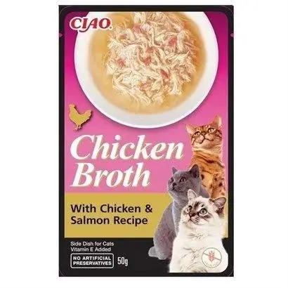 Ciao Chicken Churu Broth Somonlu ve Tavuk Sulu Kedi Ödül Maması