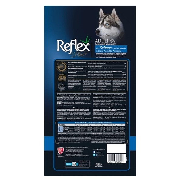 Reflex Plus Somonlu Orta ve Büyük Irk Yetişkin Köpek Maması