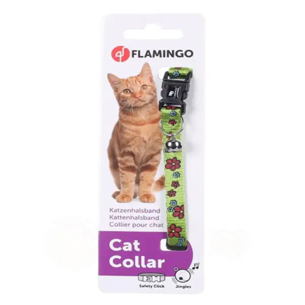 Flamingo Çiçekli Kedi Boyun Tasması