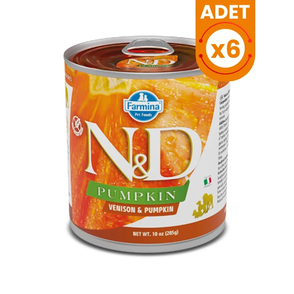 N&D Pumpkin Geyik ve Balkabaklı Konserve Yaş Köpek Maması - 6 Adet 285 Gr