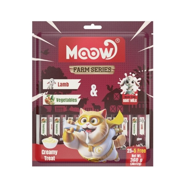 Moow Kuzu Etli Sebzeli ve Keçi Sütlü Yetişkin Sıvı Kedi Ödül Maması