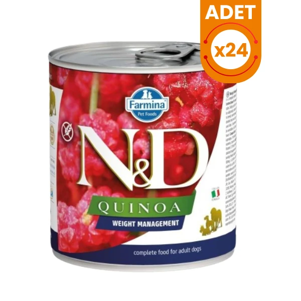N&D Quinoa Weight Management Kuzu Etli Konserve Yaş Köpek Maması - 24 Adet 285 Gr