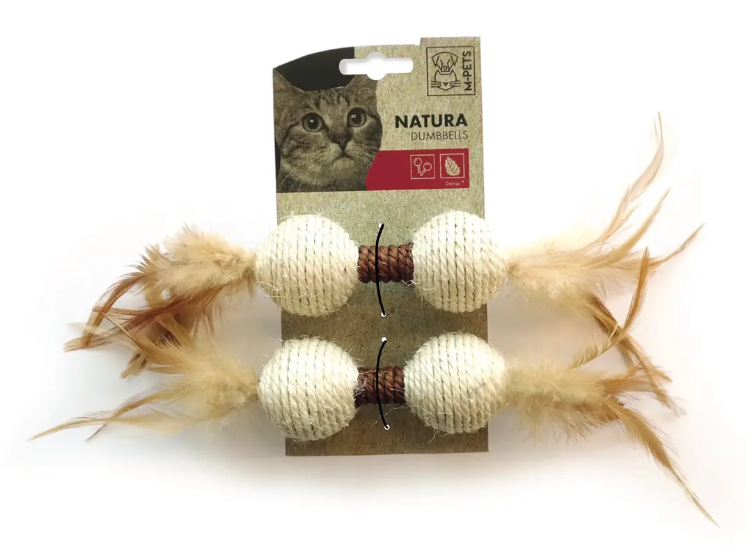 M-Pets Natura Tüylü Hasır Dumbell Kedi Oyuncağı