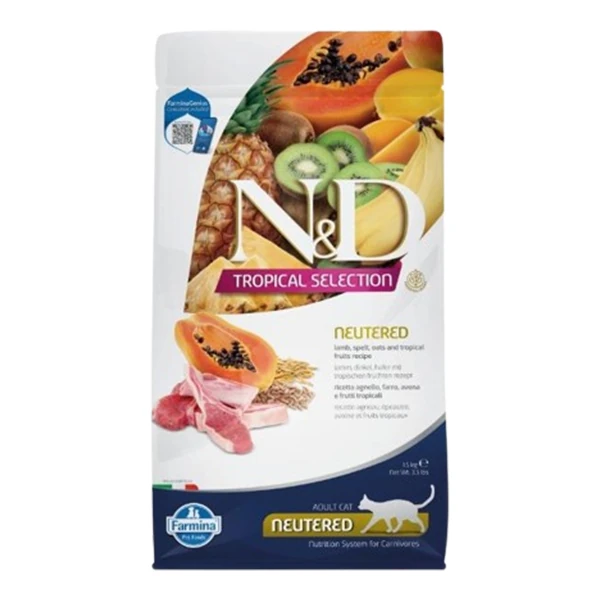 N&D Tropical Selection Sterilised Kuzu Etli Kısırlaştırılmış Yetişkin Kedi Maması - 1.5 Kg